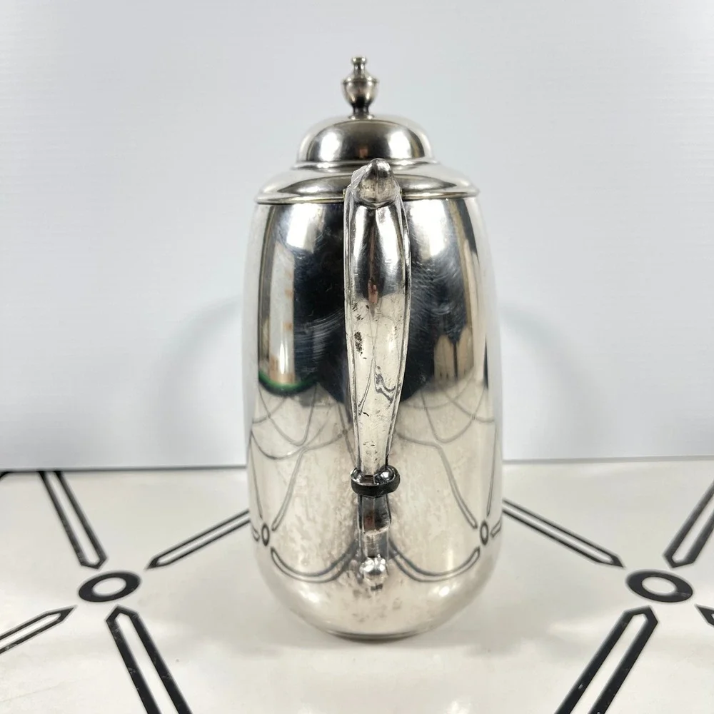Sheridan‎ Silver Plate Coffee Pot Etched Swag Scroll Spout English FPS
